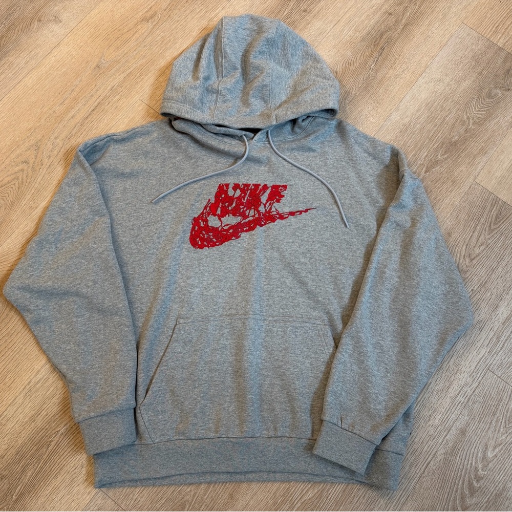 Nike Gray Hoodie with Red Swoosh